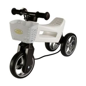 Bicicleta fara pedale cu cosulet pentru ghidon Funny Wheels Rider SUPERSPORT 2 in 1 JAWA White Exclusiv imagine