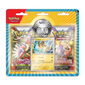 Set 2 pachete carti de joc Booster, Pokemon TCG, Pawmot, Packs and Coins imagine