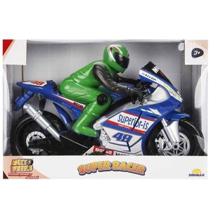 Motocicleta cu figurina, Maxx Wheels, Super Racer, Albastru, 32 cm imagine