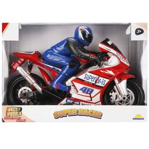 Motocicleta cu figurina, Maxx Wheels, Super Racer, Rosu, 32 cm imagine