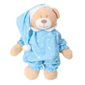 Ursulet de plus in pijama, Puffy Friends, Albastru, 30 cm imagine