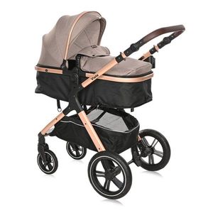 Carucior Lorelli Viola, Cos auto inclus, set adaptori, pana la 22 kg, Pearl Beige imagine