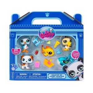 Set de joaca cu 5 animalute si accesorii, Littlest Pet Shop, Beach Besties imagine