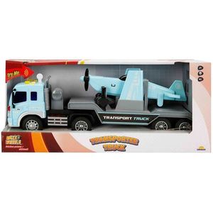 Set transportator cu elicopter, Maxx Wheels, Blue, 1: 16 imagine