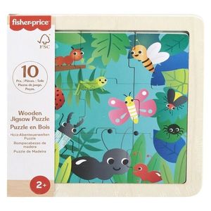 Mini puzzle din lemn, Fisher Price, Insecte, HXV19 imagine