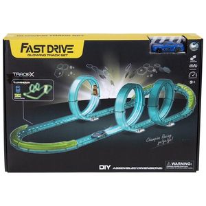 Set de joaca cu masinuta si pista luminoasa, Fast Drive imagine