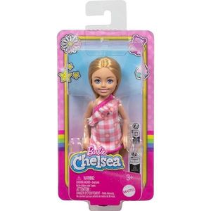 Papusa Barbie Chelsea, Checked Dress, HXM95 imagine