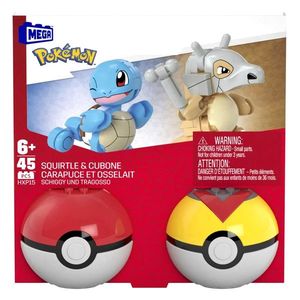 Set de constructie, Mega Pokemon, Squirtle si Cubonesi Pokeball, HXP15 imagine