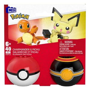 Set de constructie, Mega Pokemon, Charmander si Pichu Pokeball, HXP13 imagine