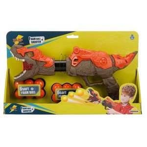 Pistol cu 12 bile din burete, Zapp Toys, Dinozaur, Maro imagine