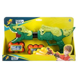 Pistol cu 12 bile din burete, Zapp Toys, Dinozaur, Verde imagine