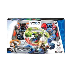 Set 2 roboti cu telecomanda, Silverlit, Robo Kombat, Tornado 360 Punch, Portocaliu-Rosu imagine