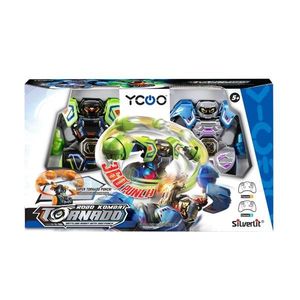 Set 2 roboti cu telecomanda, Silverlit, Robo Kombat, Tornado 360 Punch, Verde-Albastru imagine