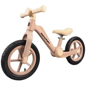 Bicicleta fara pedale, Action One Condor, roti gonflabile cauciuc, 12 inch, Crem imagine