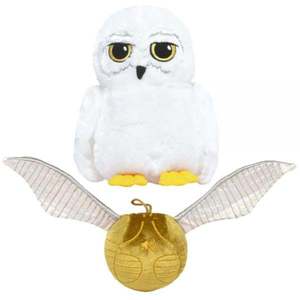 Set 2 jucarii de plus, Play by Play, Hedwig 15 cm si Snitch cu sunete 25 cm, Harry Potter imagine