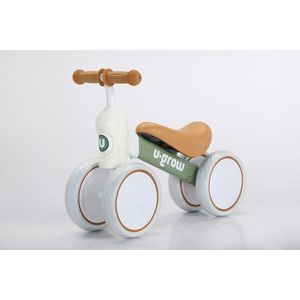 Bicicleta fara pedale U-grow, 1-3 ani, otel, verde/mustar imagine