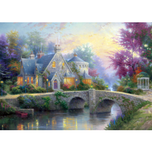 Puzzle 2x1000 de piese - Thomas Kinkade - Lamplight Manour - Winter in Lamplight Manour | Schmidt imagine