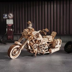 Puzzle 3D - Cruiser Motorcycle, 420 piese | Robotime imagine