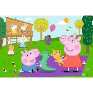 Puzzle - Primo Super Shape XXL - Peppa Pig si Fratiorul | Trefl imagine