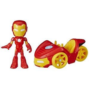 Set figurina si masinunta - Spidey And His Amazing Friends - Iron Man & Iron Racer | Hasbro imagine