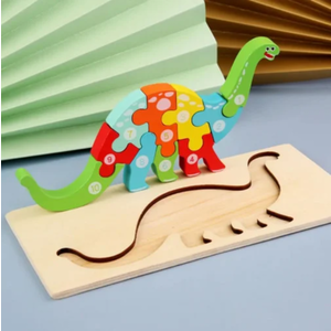 Puzzle din lemn - Dinozaur - 10 piese | 838 Toys Factory imagine