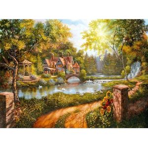 Puzzle 500 piese - Casuta langa Rau | Ravensburger imagine