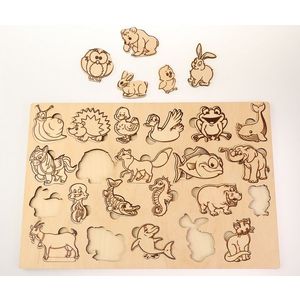 Puzzle de colorat - Zoo | Acrilat WoodBox imagine