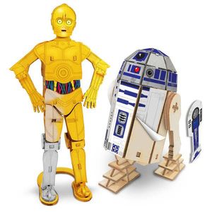 Macheta de asamblat - Star Wars - C-3PO & R2D2 | Wood WorX imagine