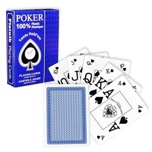 Carti de joc - Poker Texas Hold'em 100% plastic (Albastru/Rosu) | Piatnik imagine