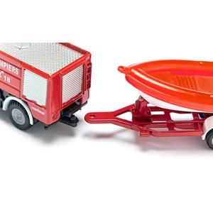 Jucarie - Fire engine with boat | Siku imagine