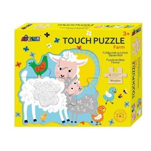 Puzzle tactil din lemn - Scratch - Ferma | Avenir imagine