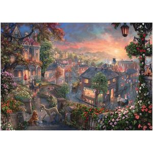 Puzzle 1000 piese - Thomas Kinkade - Disney - Lady and The Tramp | Schmidt imagine