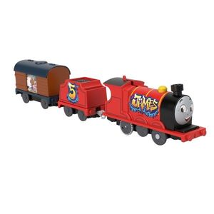 Locomotiva motorizata cu doua vagoane -Thomas & Friends - James Graffiti | Fisher-Price imagine