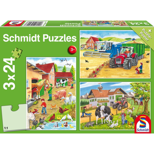 Puzzle 3 x 24 piese - La ferma | Schmidt imagine