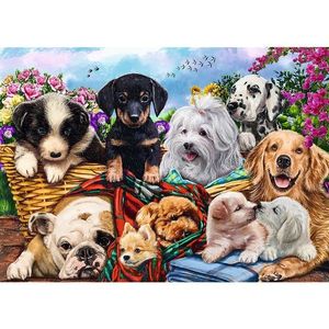 Puzzle 500 piese - Lazy Doggies | Trefl imagine