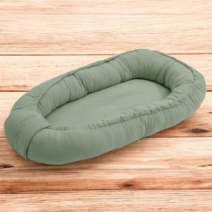 Cosulet bebelus New Baby Baby Nest 80 x 50 cm din muselina salvia imagine