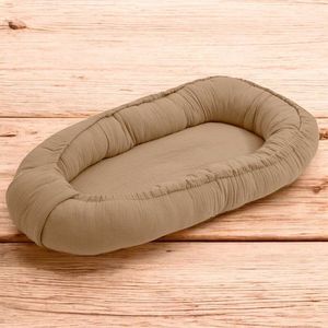 Cosulet bebelus New Baby Baby Nest 80 x 50 cm din muselina coffe imagine