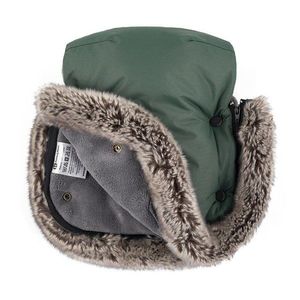 Manusi pentru carucior PetiteMars Furry cu blanita detasabila impermeabile Veritable Khaki imagine