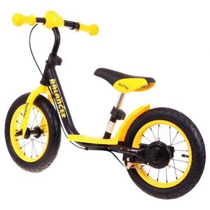 Bicicleta fara pedale cu frana, suport picioare si roti gonflabile Balancer SporTrike galben imagine