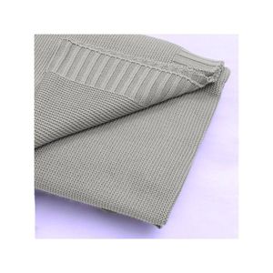 Paturica tricotata New Baby din bambus 80x100 cm grey imagine