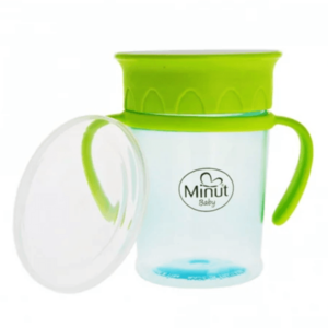 Cana anticurgere 360 cu manere Minut Baby 270 ml 6+ verde imagine