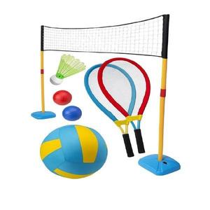 Set sport 3 in 1, volei, badminton si tenis, 7Toys imagine