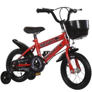 Bicicleta pentru copii cu roti ajutatoare si frane, 12 inch, Rosie imagine