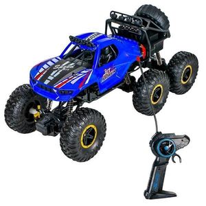 Masina de teren 6x6, telecomanda RC, 27Mhz, 1: 14, Off-Road, profil inalt, jucarie pentru copii si adulti, negru/albastru imagine