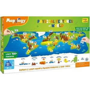 Puzzle Harta lumii cu Forme de relief imagine