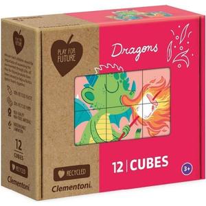 Puzzle 12 cuburi. Dragons imagine