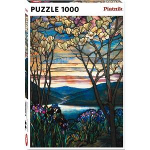 Puzzle 1000: Tiffany. Magnolii si irisi imagine