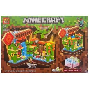 Set de constructie Minecraft City of Light, Magic Stick Forest Cave, 350 piese tip lego imagine