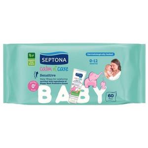 Servetele Umede pentru Bebelusi - Septona Calm'n'Care Sensitive 0-12 Months, 60 buc imagine