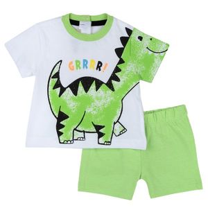 Costum copii Chicco, tricou si pantaloni, Alb, 75595-64MFCO imagine